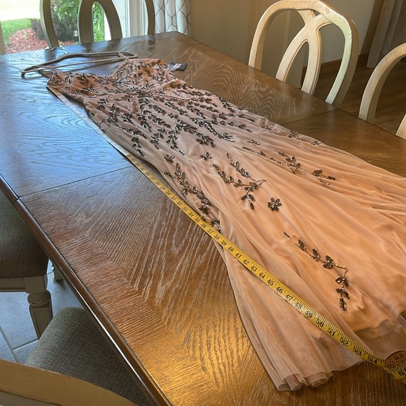 Marina special occasion beaded dress size large color is blush - Picture 7 of 9